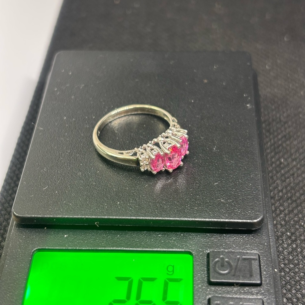 9K Gold Natural Bright Pink Sapphires Ring, $1495 APPRAISED, size 6 - Picture 6 of 11